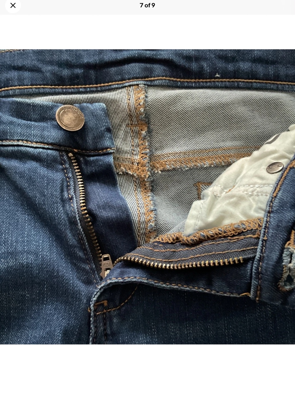 Blank NYC Dark Blue Denim Jeans with Leather Patch - Picture 7 of 9